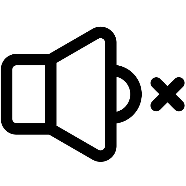 A minimalist black line icon of a speaker with a stop symbol beside it, on a white background, with small text below reading 'Created by Andi wiyanto from Noun Project'.