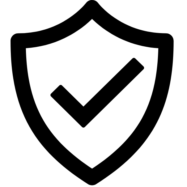 A black shield icon with a checkmark inside on a white background, with small text below reading 'Created by Lil' Seal from Noun Project'.